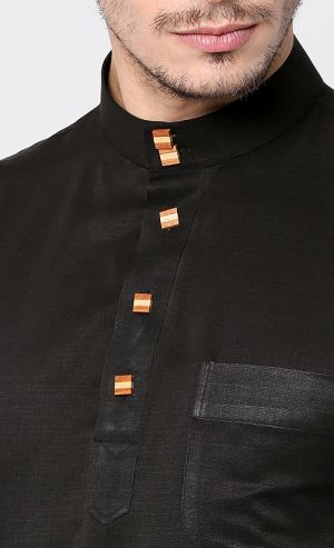 Stripe Natural Wood Butang Baju Melayu