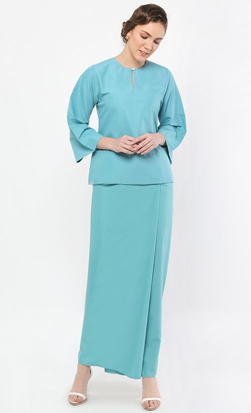  Kurung  Kedah  Qaseh  in Baby Blue FashionValet