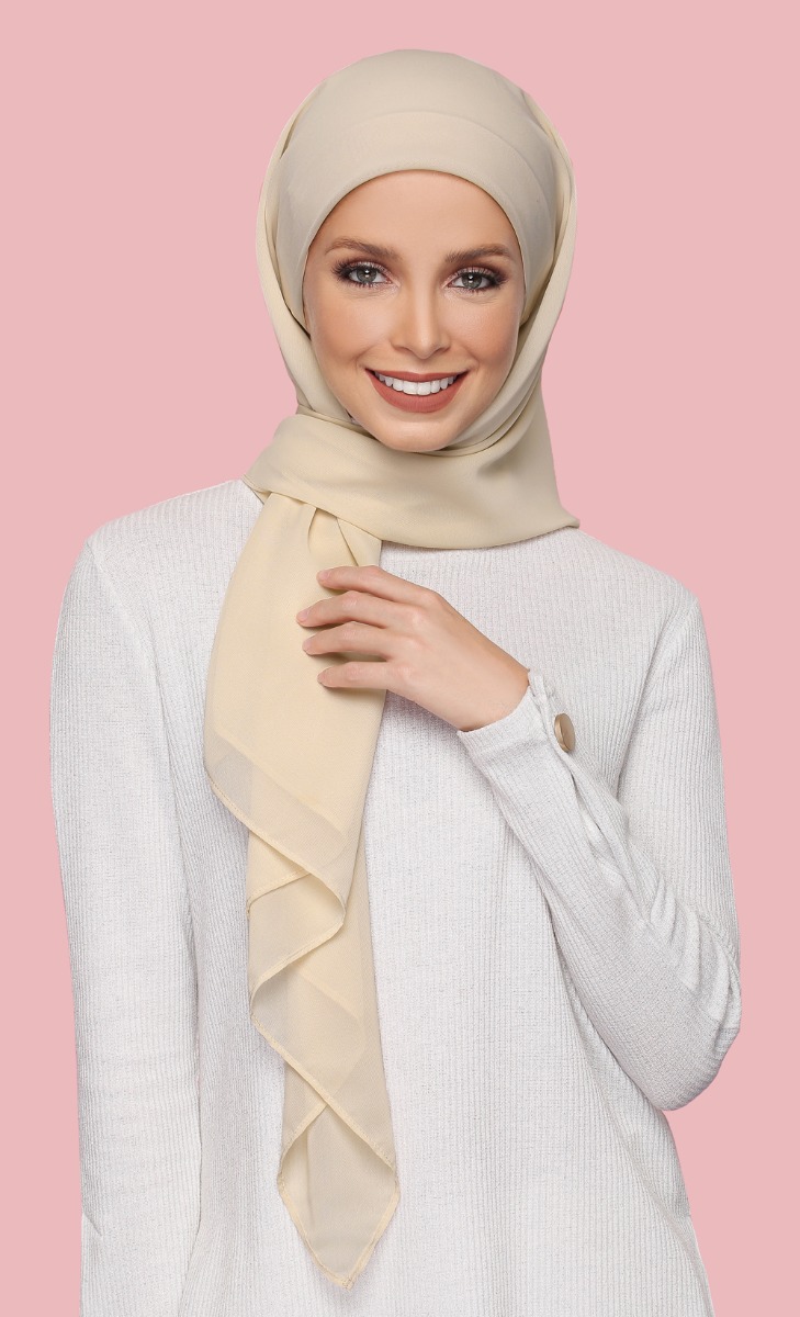 Geneva Georgette Chiffon Square Hijab in Dew