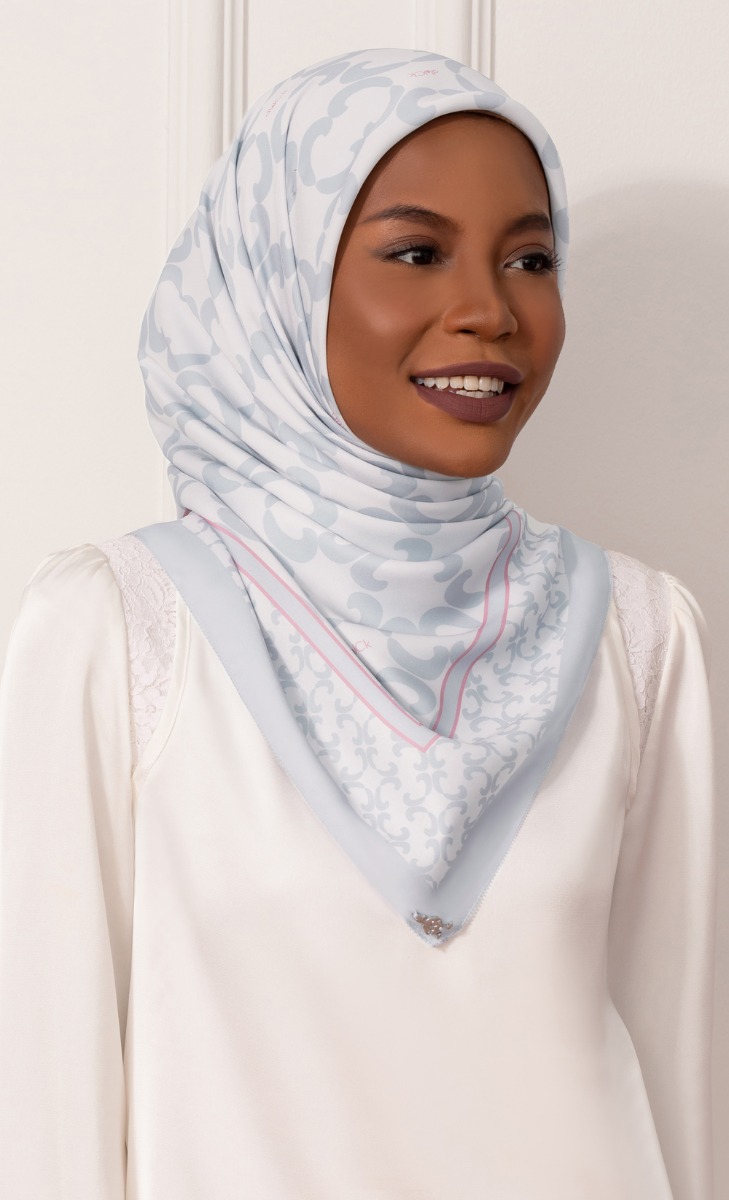 The Ornament dUCk Square Scarf in Grey