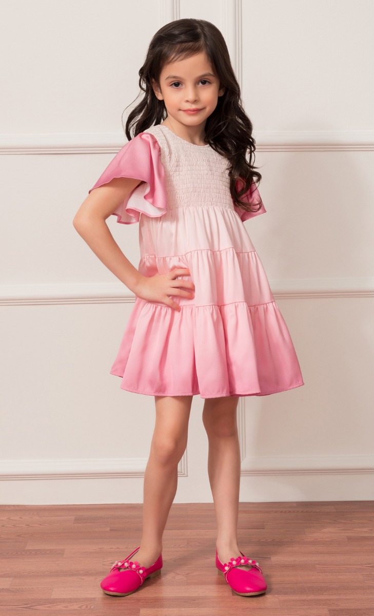 The Oops Edit dUCkling Smock Dress in All Pink