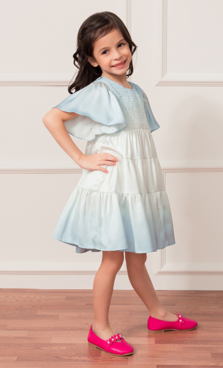 The Oops Edit dUCkling Smock Dress in Too Blue