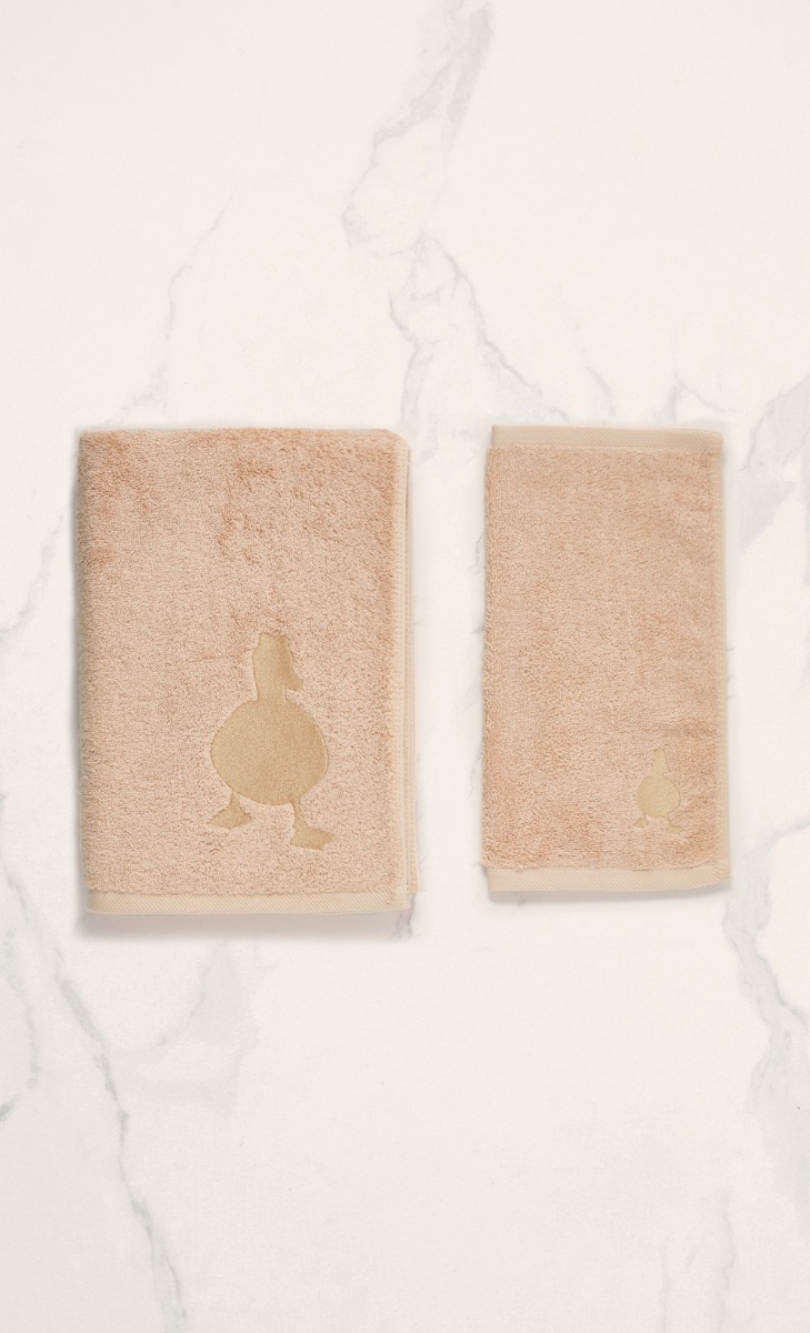 dUCkling Coloured Towel Set In Blush image 2