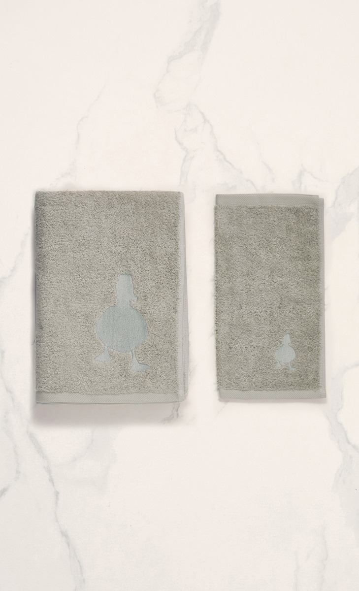 dUCkling Coloured Towel Set In Grey image 2
