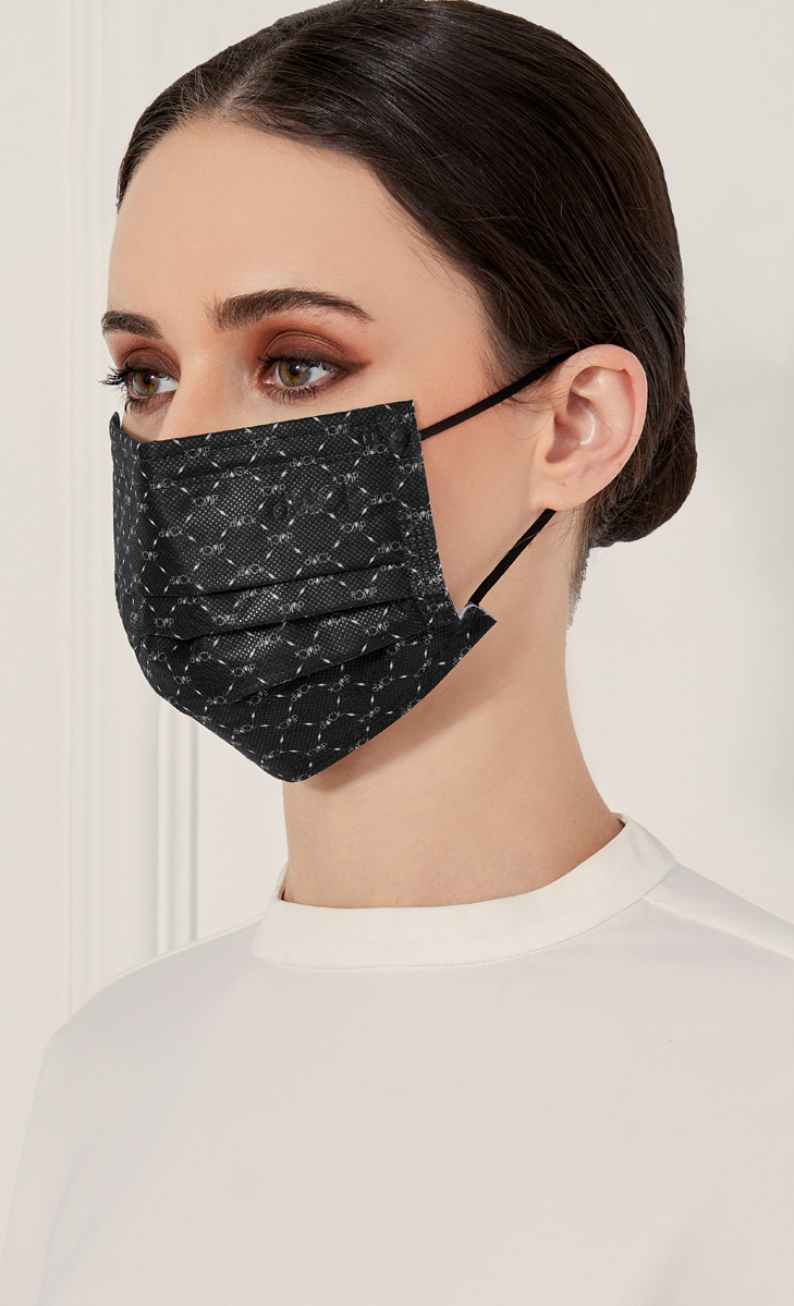 Mask Do It! Disposable Face Mask (Ear-loop) in Black Classic Monogram