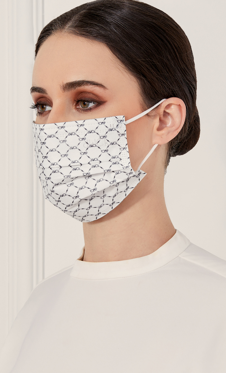 Mask Do It! Disposable Face Mask (Ear-loop) in White Classic Monogram