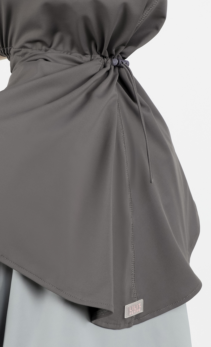 Drawstring Swim Hijab in Grey image 2