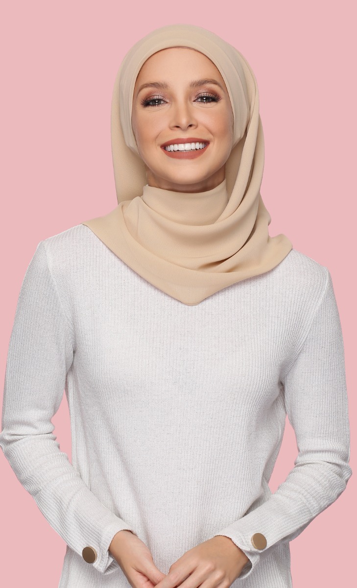 Geneva Georgette Chiffon Square Hijab in Frappe