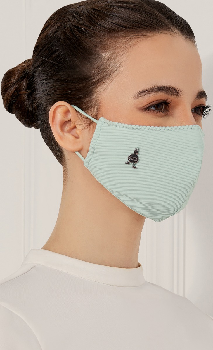 Textured Jersey Face Mask (Ear-loop) with nanotechnology in Fresh Mint
