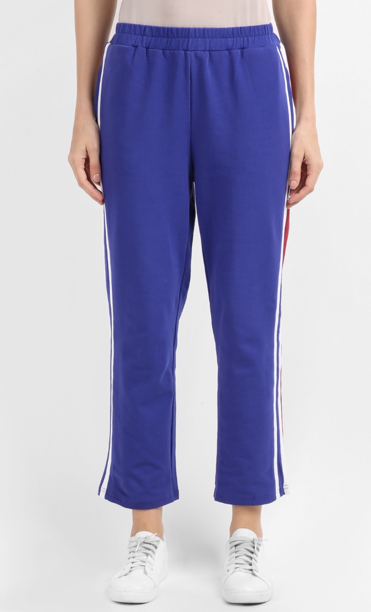 Yesenia Jogger Trouser with Side Trims in Navy Blue image 2