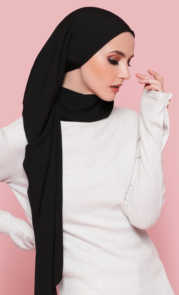 Fuji 2.0 Georgette Chiffon Square Hijab in Sesame