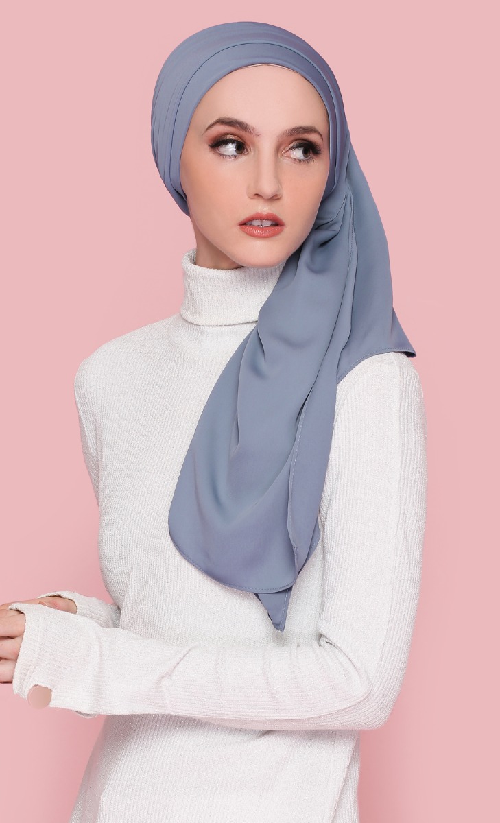 Fuji 2.0 Georgette Chiffon Square Hijab in Zen