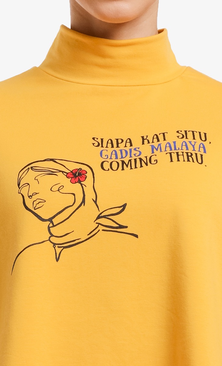 Gadis Malaya High Low Top in Dusty Yellow image 2