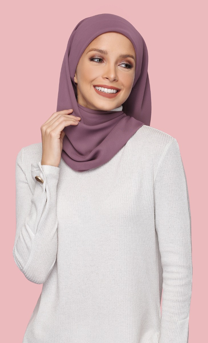 Geneva Georgette Chiffon Square Hijab in Grape