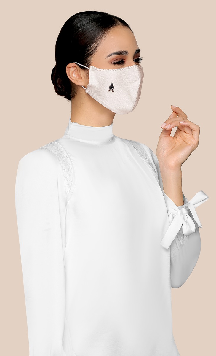 Jersey Face Mask (Ear-loop) in Fair Grey