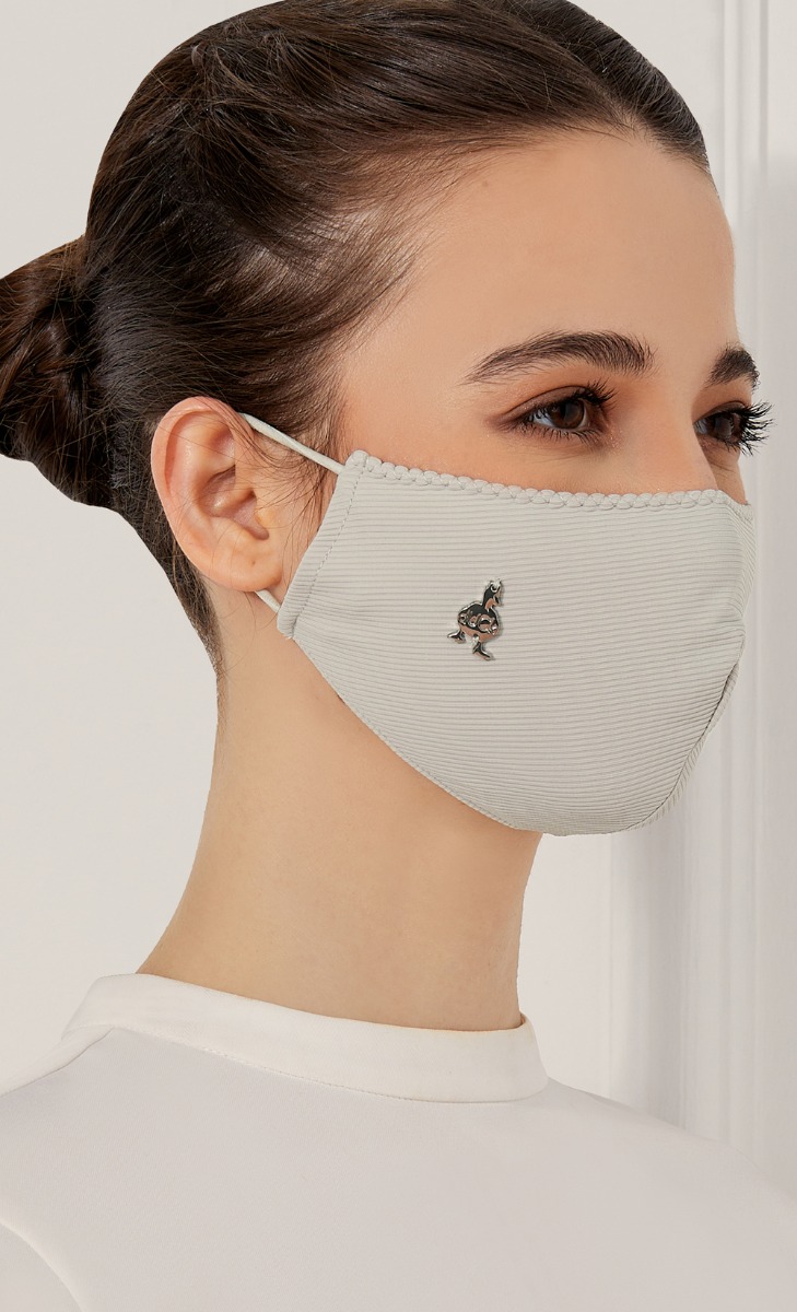Textured Jersey Face Mask (Ear-loop) with nanotechnology in Grey Ray