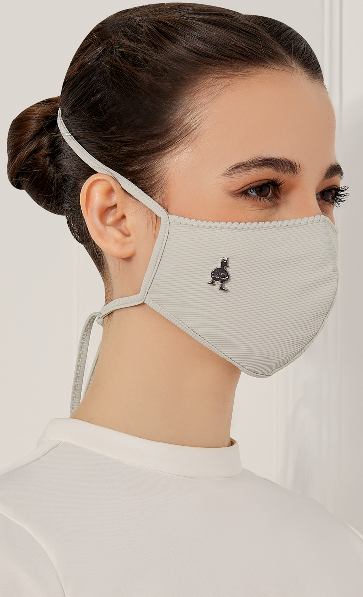 Textured Jersey Face Mask (Tie-back) with nanotechnology in Grey Ray