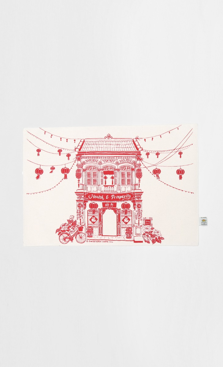 Chinese Shop House Placemat in Red