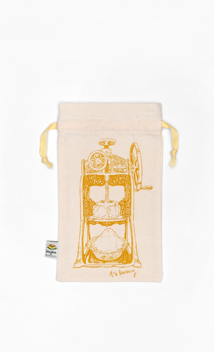 Drawstring Gift Bag Ais Kacang in Gold