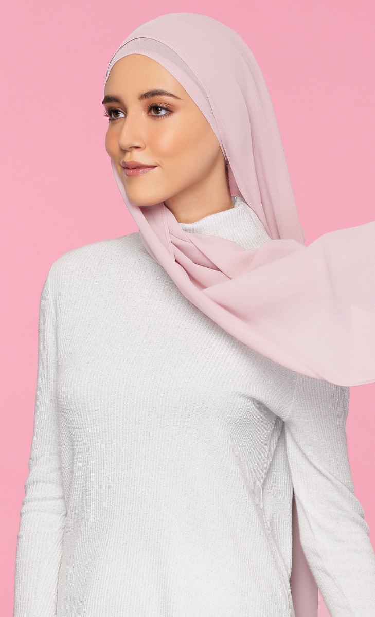 Havana Chiffon Hijab In Rose Tan