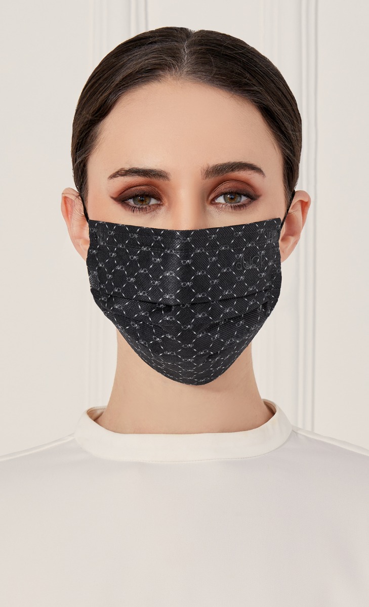 Mask Do It! Disposable Face Mask (Head-loop) in Black Classic Monogram image 2