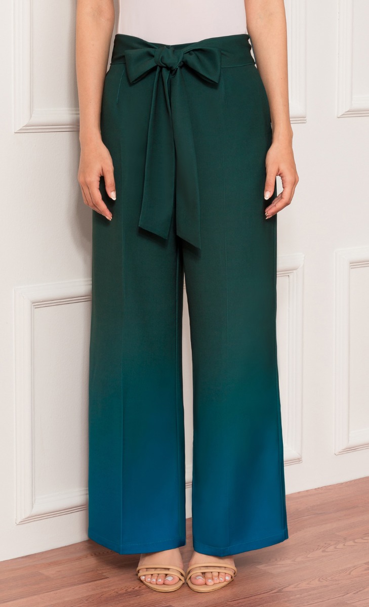 The Oops Edit High Waisted Pants in Solid Green
