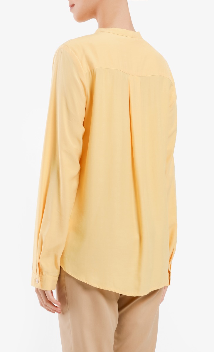 yellow bell sleeve shirt