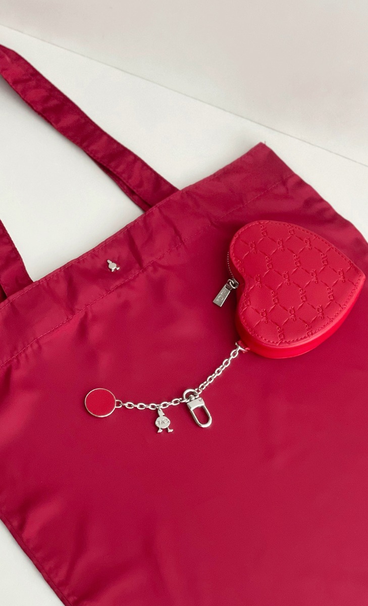 dUCk Monogram Heart-to-Bag Charm - Strawberry