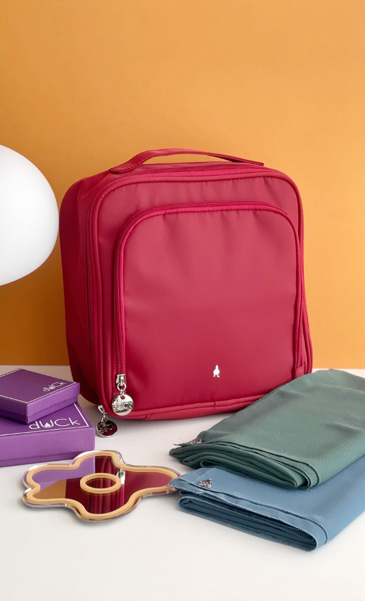 Nylon Scarf Bag in Hibiscus