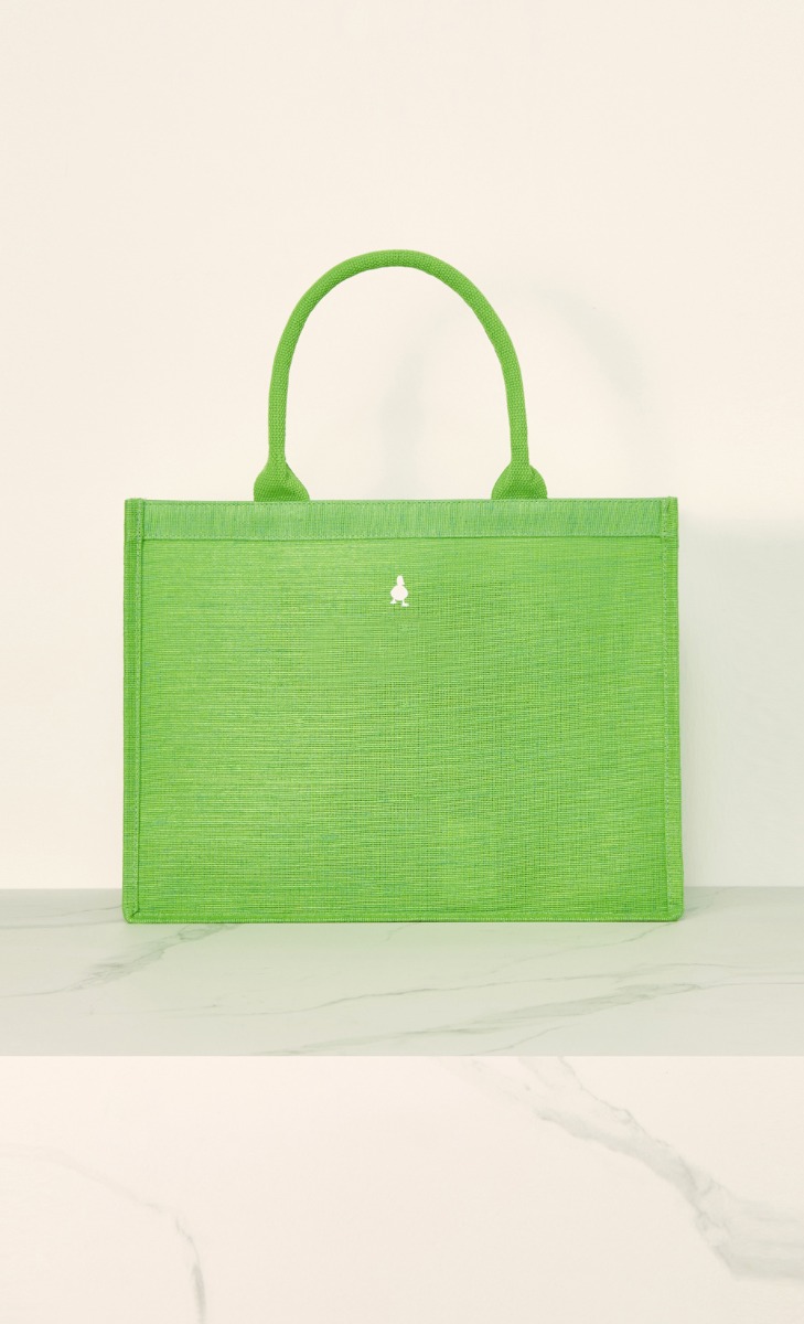 Mini Shopping Bag With Pocket  - Green