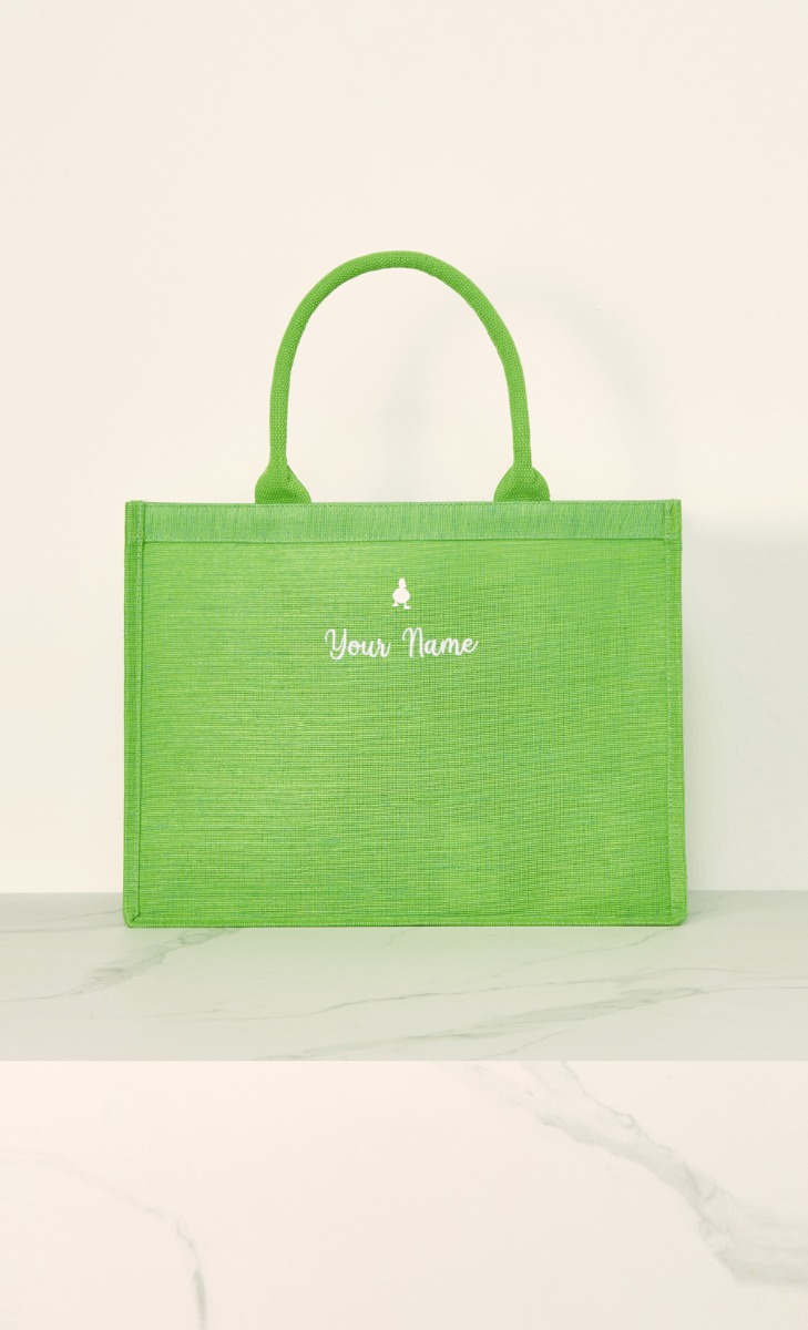 Mini Shopping Bag With Pocket  - Green (Personalise It)