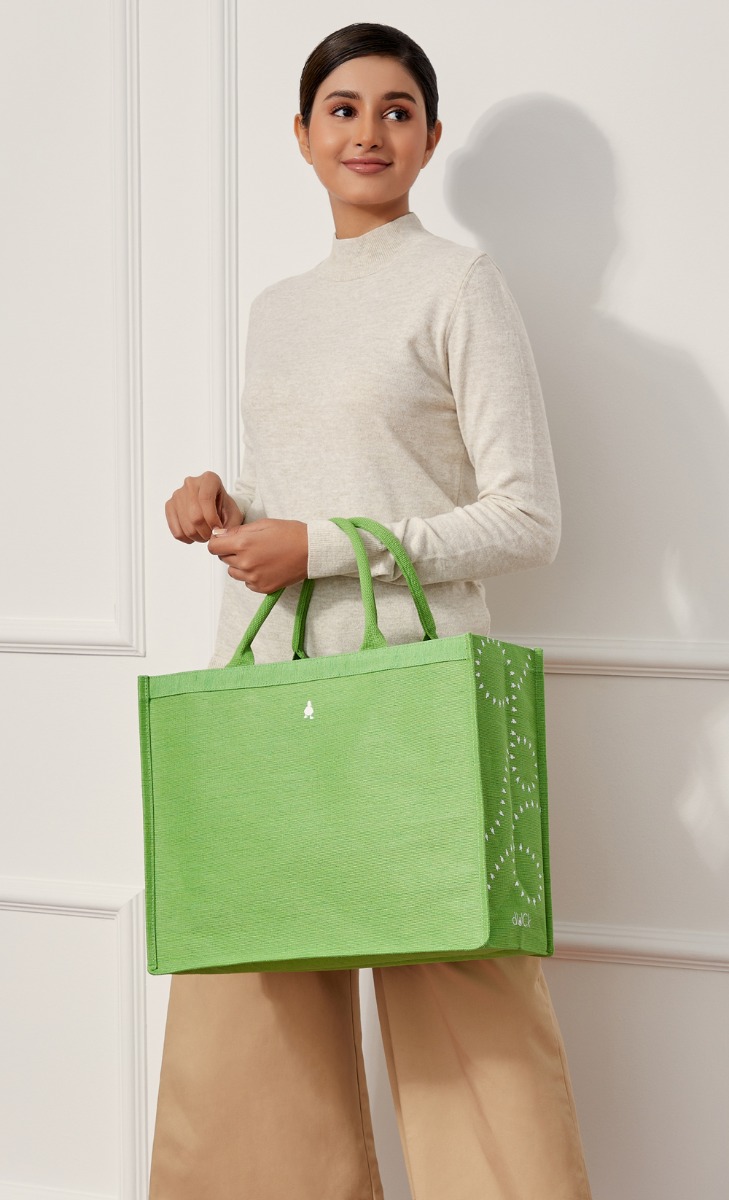 Shopping Bag With Pocket  - Green image 2