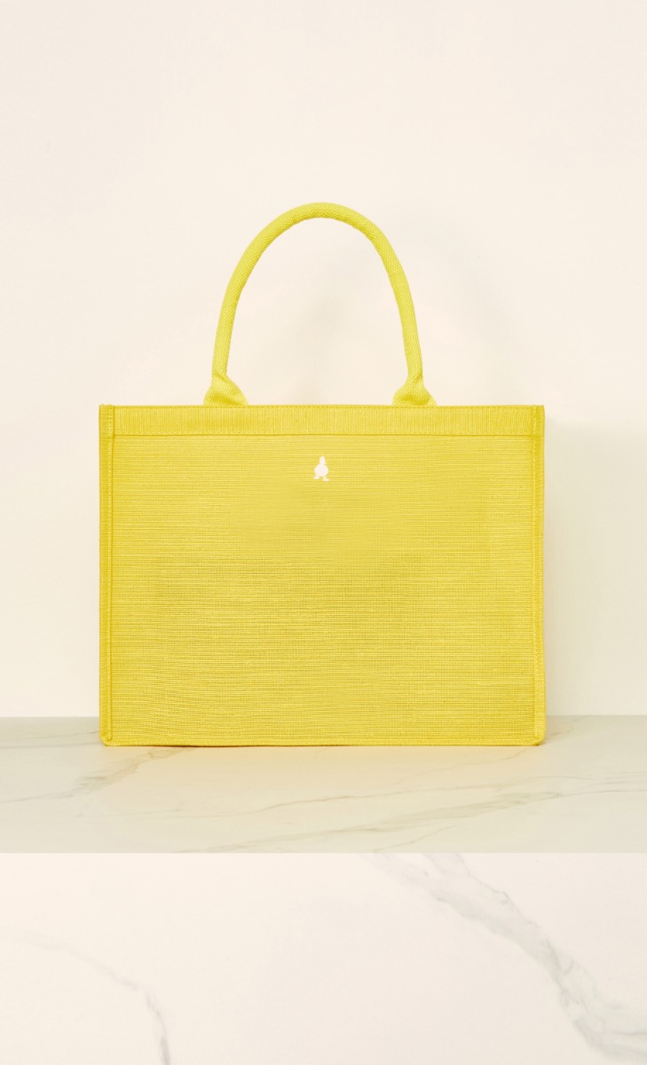 Mini Shopping Bag With Pocket  - Yellow