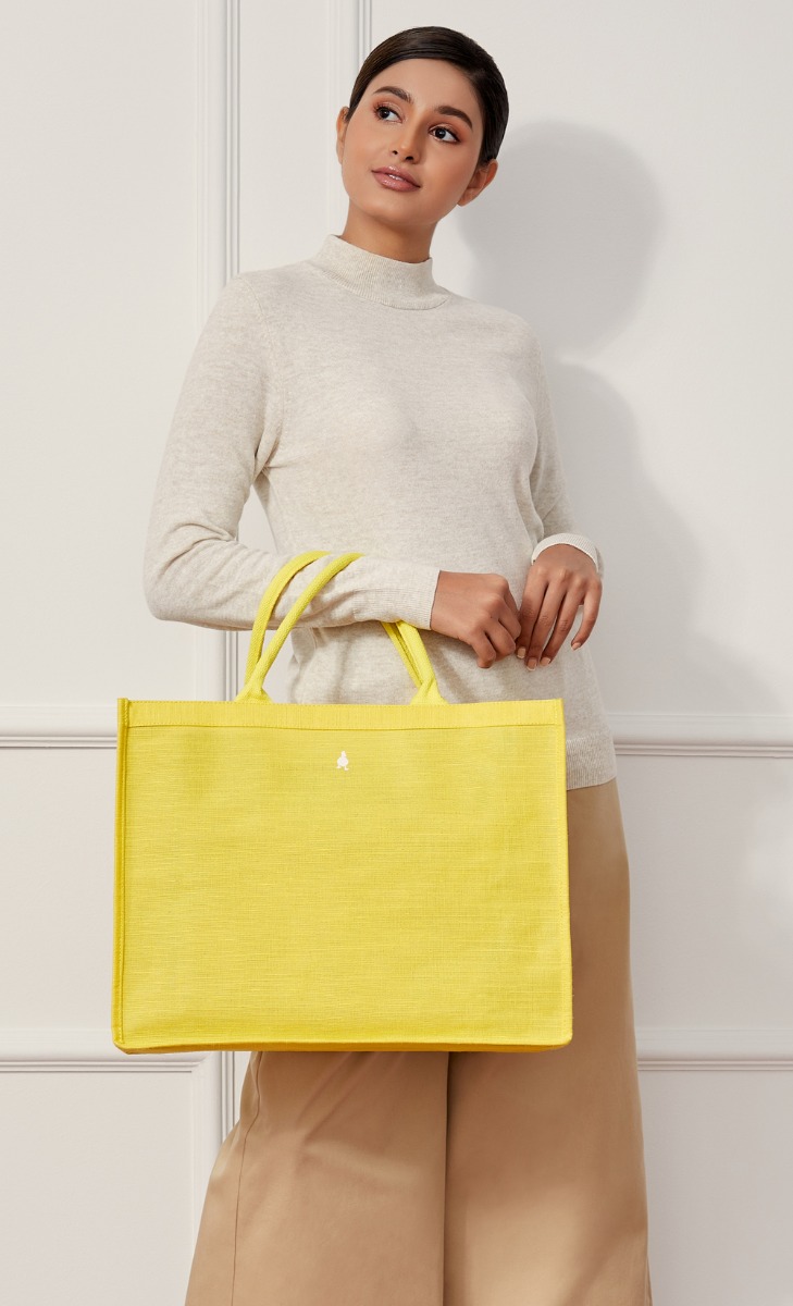 Shopping Bag With Pocket  - Yellow image 2