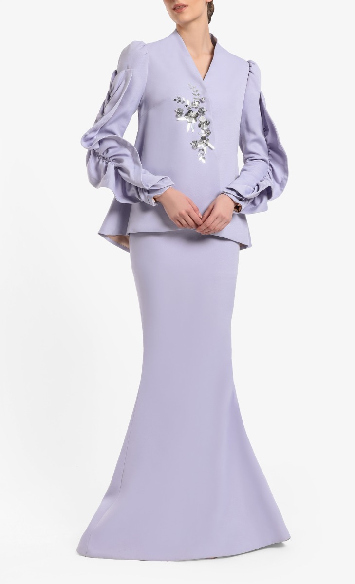 Kurung Redang Set in Plain Lilac