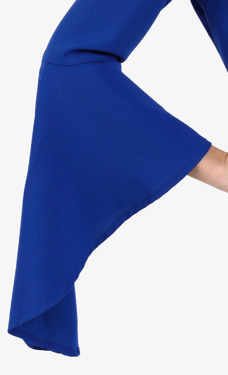 Flared Waterfall Sleeve Blouse in Royal Blue image 2
