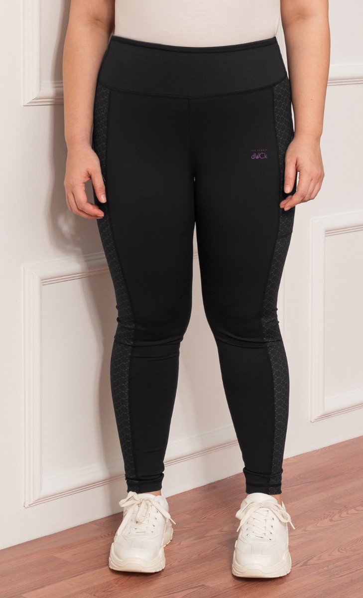 The Sporty dUCk Motion Leggings in Classic Black