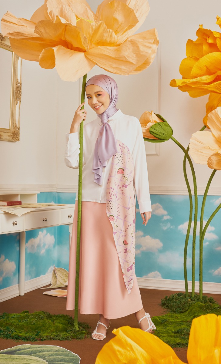 MANIS Asymmetrical Shirt in Dusty Pink Watermelon