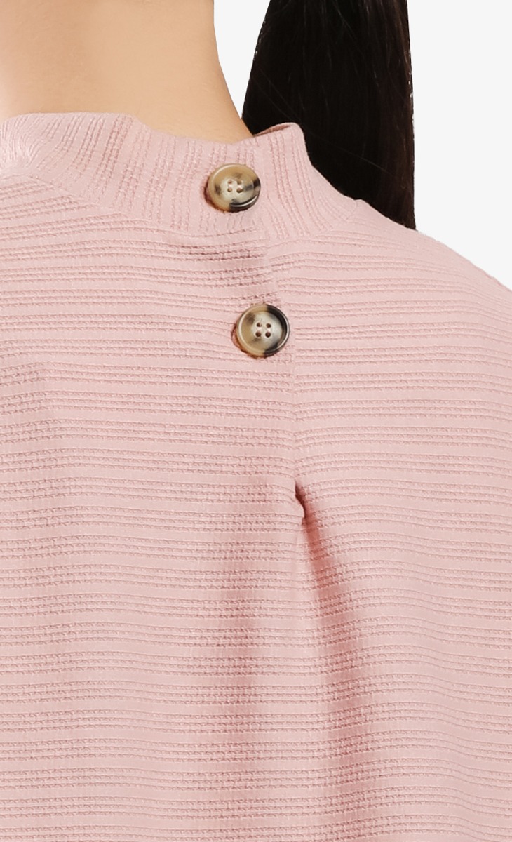 Comeback Textured Knit Top in Pink image 2