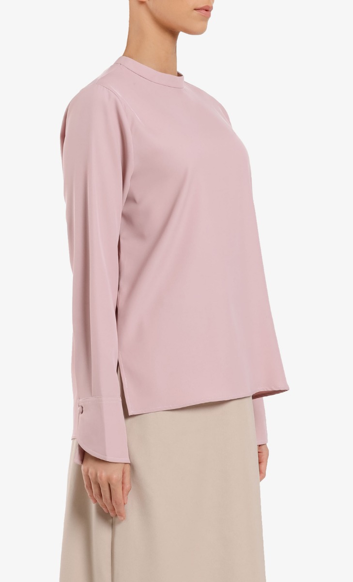 Long Sleeve Top In Dusty Pink image 2