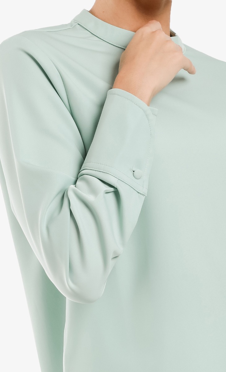 Long Sleeve Top in Mint Green image 2