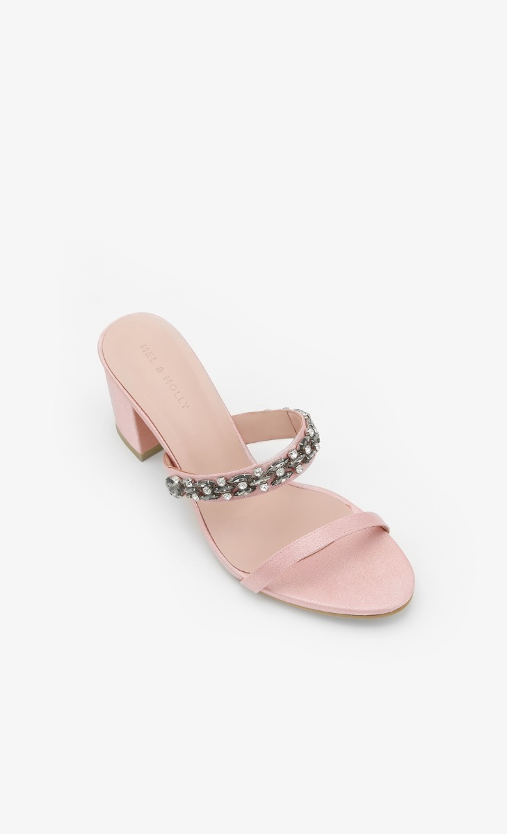 Meghan Embellished Heels In Pink image 2