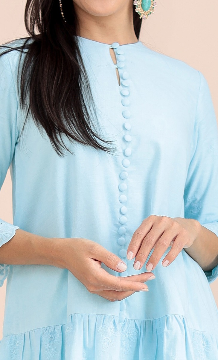 Melur Modern Kurung Set in Blue image 2