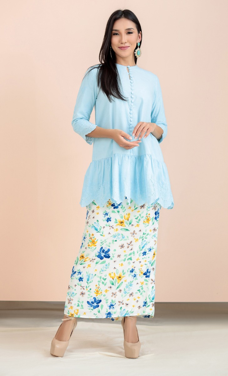 Melur Modern Kurung Set in Blue