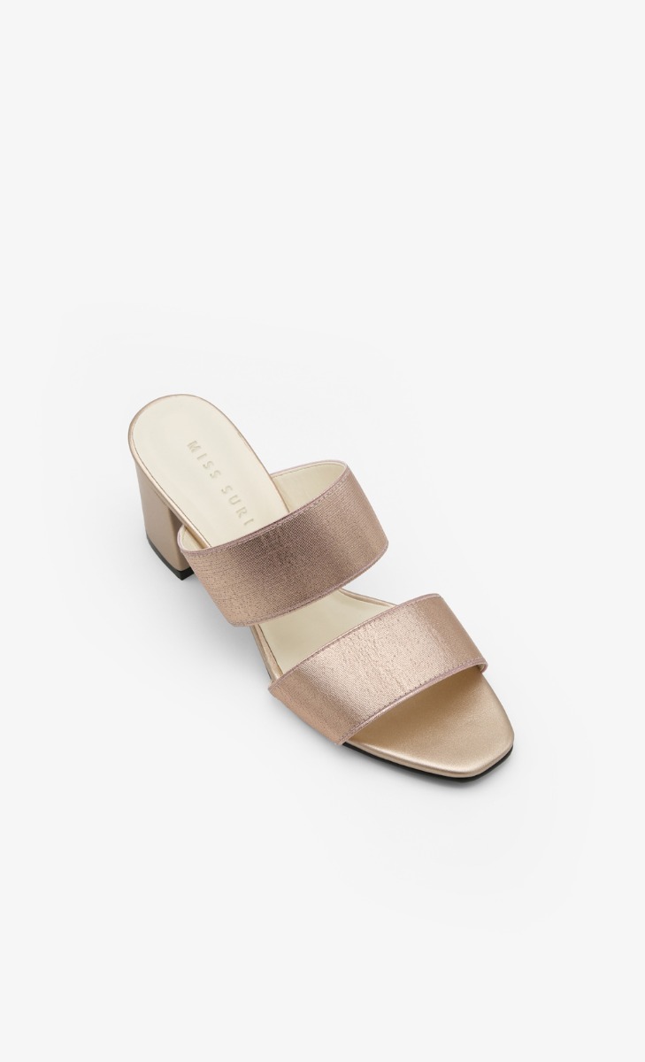 Miss Suri Glitter Open Toe Heels in Pink image 2