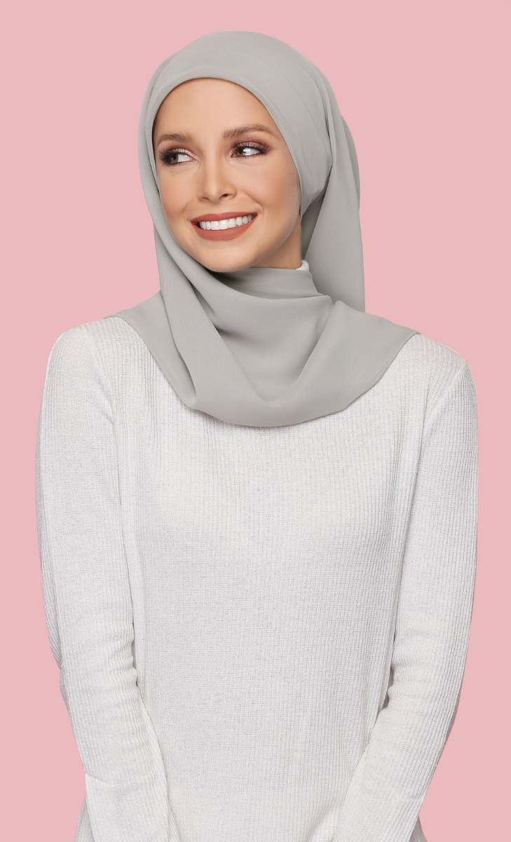 Geneva Georgette Chiffon Square Hijab in Mist