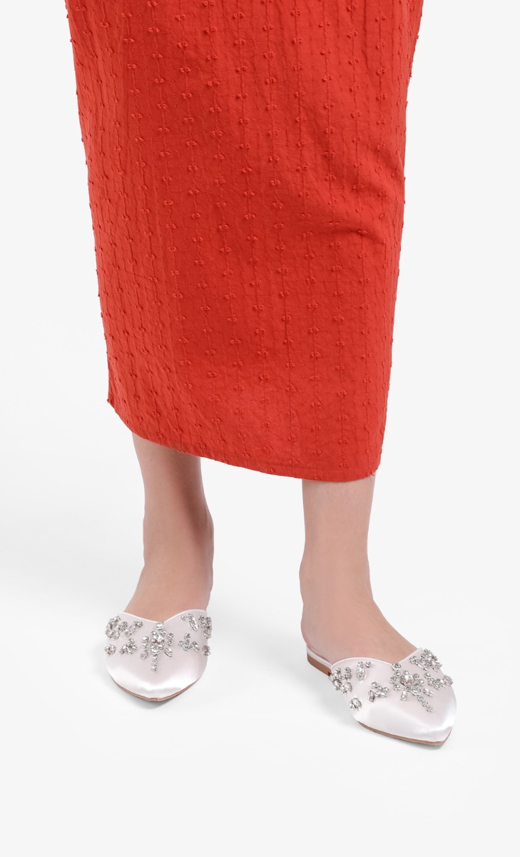 Arianna Embellished Slip Ons In White