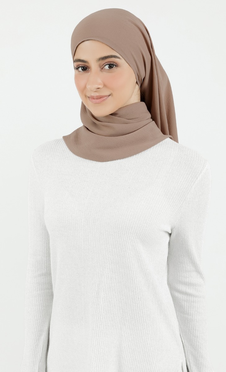 Nikaia Magnetic Triangle Chiffon Hijab in Taupe