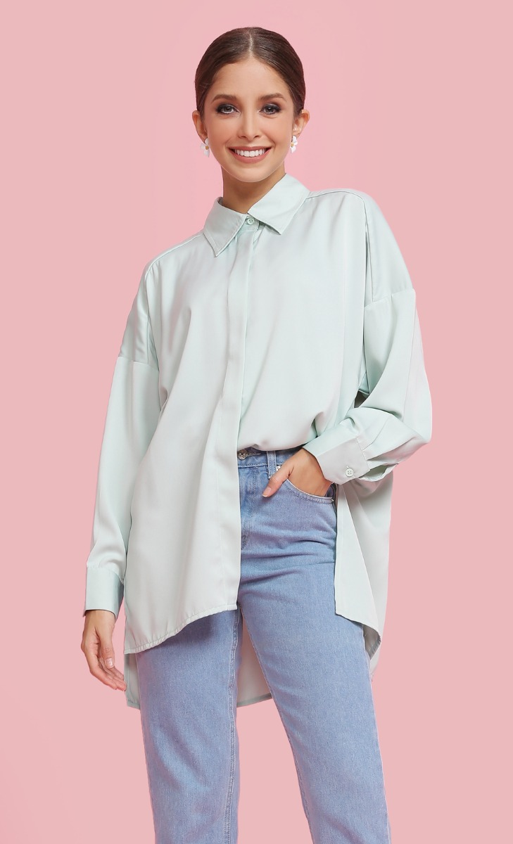 Oversized Shirt in Mint Green