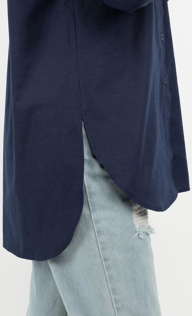 Oxford Oversized Shirt in Navy Blue image 2